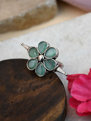 Flower shape  Stone Studded adjustable Finger Ring