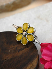 Flower shape  Stone Studded adjustable Finger Ring