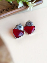 Monalisa Daily Wear German Silver Stud Earrings for Effortless Style | Dynamic Jewelove