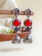 Oxidised Three-Tier Party Wear Jhumka Earrings | Dynamic Jewelove