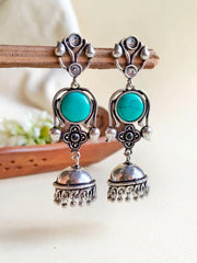 Oxidised Three-Tier Party Wear Jhumka Earrings | Dynamic Jewelove