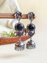 Oxidised Three-Tier Party Wear Jhumka Earrings | Dynamic Jewelove