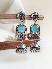 Oxidised Three-Tier Party Wear Jhumka Earrings | Dynamic Jewelove