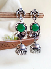 Oxidised Three-Tier Party Wear Jhumka Earrings | Dynamic Jewelove