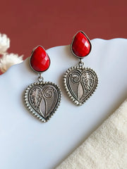 Silver Look-Alike Monalisa Pan Dangler Earrings for Elegance | Dynamic Jewelove