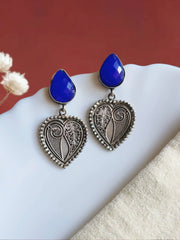 Silver Look-Alike Monalisa Pan Dangler Earrings for Elegance | Dynamic Jewelove