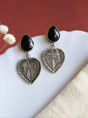 Silver Look-Alike Monalisa Pan Dangler Earrings for Elegance | Dynamic Jewelove