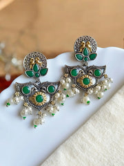 Trendy Two-Tone Silver & Gold Dangler Earrings for Every Occasion | Dynamic Jewelove