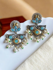 Trendy Two-Tone Silver & Gold Dangler Earrings for Every Occasion | Dynamic Jewelove