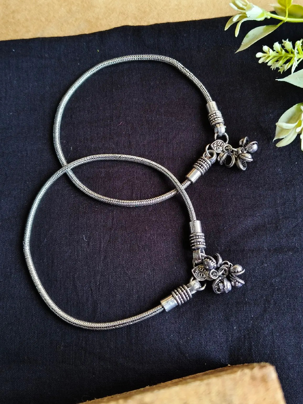 Oxidised Silver Premium Daily Wear Anklets with Elegant Design | Dynamic Jewelove