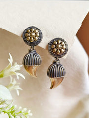 Dual-Tone Keri Dangler Earrings with Antique Finish | Dynamic Jewelove