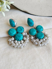 Elegant Monalisa Pearl Drop Oxidised Dangler Earrings – Party Perfect | Dynamic Jewelove