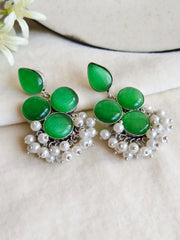 Elegant Monalisa Pearl Drop Oxidised Dangler Earrings – Party Perfect | Dynamic Jewelove