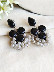 Elegant Monalisa Pearl Drop Oxidised Dangler Earrings – Party Perfect | Dynamic Jewelove