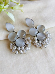 Elegant Monalisa Pearl Drop Oxidised Dangler Earrings – Party Perfect | Dynamic Jewelove