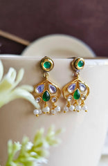 Elegant Gold-Plated Hasli Set with Dangler Earrings | Dynamic Jewelove