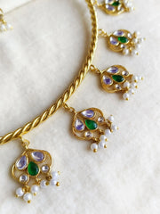 Elegant Gold-Plated Hasli Set with Dangler Earrings | Dynamic Jewelove