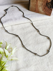 Elegant Silver-Tone Oxidized Chain for Daily & Casual Wear | Dynamic Jewelove