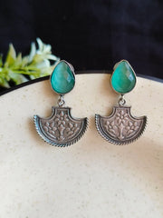 Handcrafted Silver-Tone Oxidized Dangler Earrings – Timeless Elegance | Dynamic Jewelove