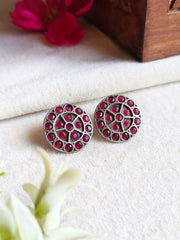 Elegant Oxidized Silver Stud Earrings – Daily Chic Look | Dynamic Jewelove