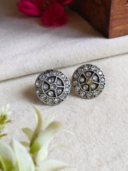 Elegant Oxidized Silver Stud Earrings – Daily Chic Look | Dynamic Jewelove