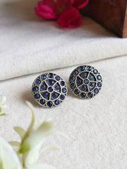 Elegant Oxidized Silver Stud Earrings – Daily Chic Look | Dynamic Jewelove