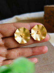 Elegant Gold-Plated Floral Stud Earrings for Everyday Charm | Dynamic Jewelove