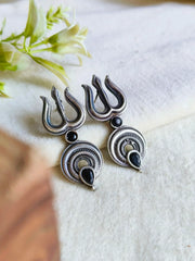 Divine 925 Silver Trishul Stud Earrings | Dynamic Jewelove