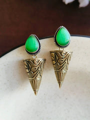 Elegant Dual-Tone Monalisa Dangler Earrings | Dynamic Jewelove