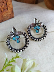 Oxidised Floral Stud Earrings for Women | Dynamic Jewelove