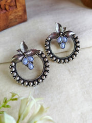 Oxidised Floral Stud Earrings for Women | Dynamic Jewelove