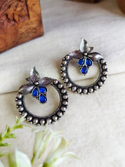 Oxidised Floral Stud Earrings for Women | Dynamic Jewelove
