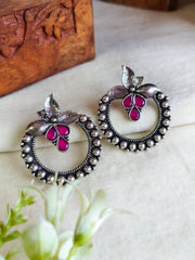Oxidised Floral Stud Earrings for Women | Dynamic Jewelove