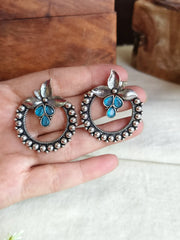 Oxidised Floral Stud Earrings for Women | Dynamic Jewelove
