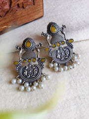Oxidised Silver Party Stud Earrings | Dynamic Jewelove
