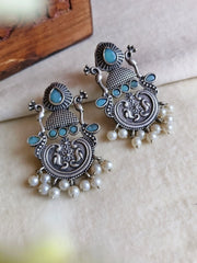 Oxidised Silver Party Stud Earrings | Dynamic Jewelove