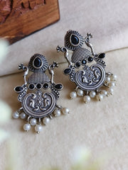 Oxidised Silver Party Stud Earrings | Dynamic Jewelove