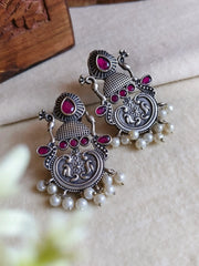 Oxidised Silver Party Stud Earrings | Dynamic Jewelove