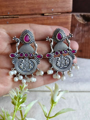 Oxidised Silver Party Stud Earrings | Dynamic Jewelove