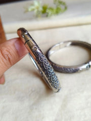 Antique Peacock Silver Kadas with Grace | Dynamic Jewelove