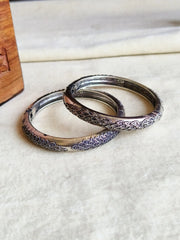 Antique Peacock Silver Kadas with Grace | Dynamic Jewelove