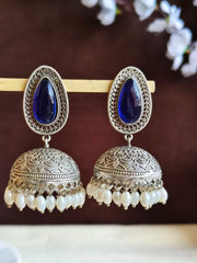 Monalisa & Pearl Silver Jhumka Glam | Dynamic Jewelove