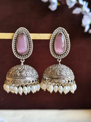 Monalisa & Pearl Silver Jhumka Glam | Dynamic Jewelove