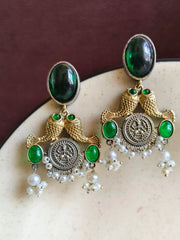 Antique Pearl Two-Tone Party Danglers | Dynamic Jewelove