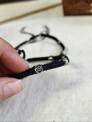 Elegant Rose Thread Anklet in German Silver | Dynamic Jewelove