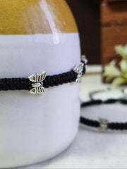 Butterfly Bliss German Silver Thread Anklets | Dynamic Jewelove