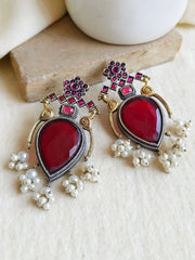 Antique Dual-Tone Peacock Pearl Earrings | Dynamic Jewelove