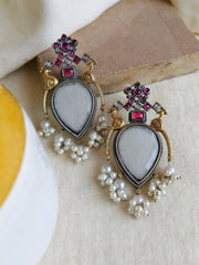 Antique Dual-Tone Peacock Pearl Earrings | Dynamic Jewelove