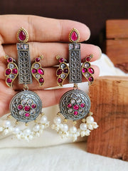 Glam Gold & Silver Party Danglers | Dynamic Jewelove