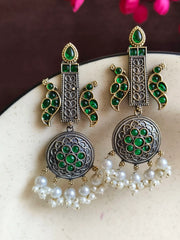 Glam Gold & Silver Party Danglers | Dynamic Jewelove